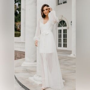 Le Rose Stories Georgia Pleated Bridal Robe XS